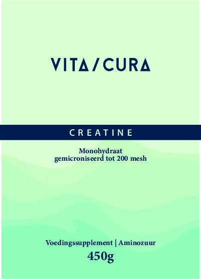 Creatine - 450g - 74x105mm - voor en achter - VitaCura
